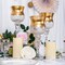6 CLEAR GOLD 12" 14" 16" tall Glass Hurricane Candle Holders Vases